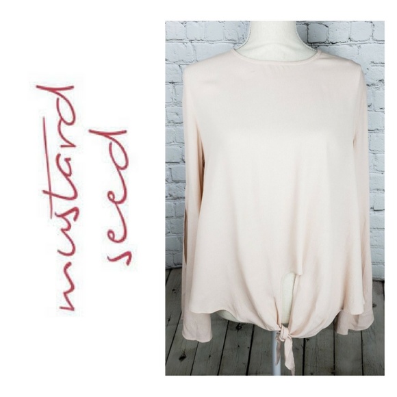 Mustard Seed Tops - Mustard Seed Blouse Tie Front Blush Small NWT